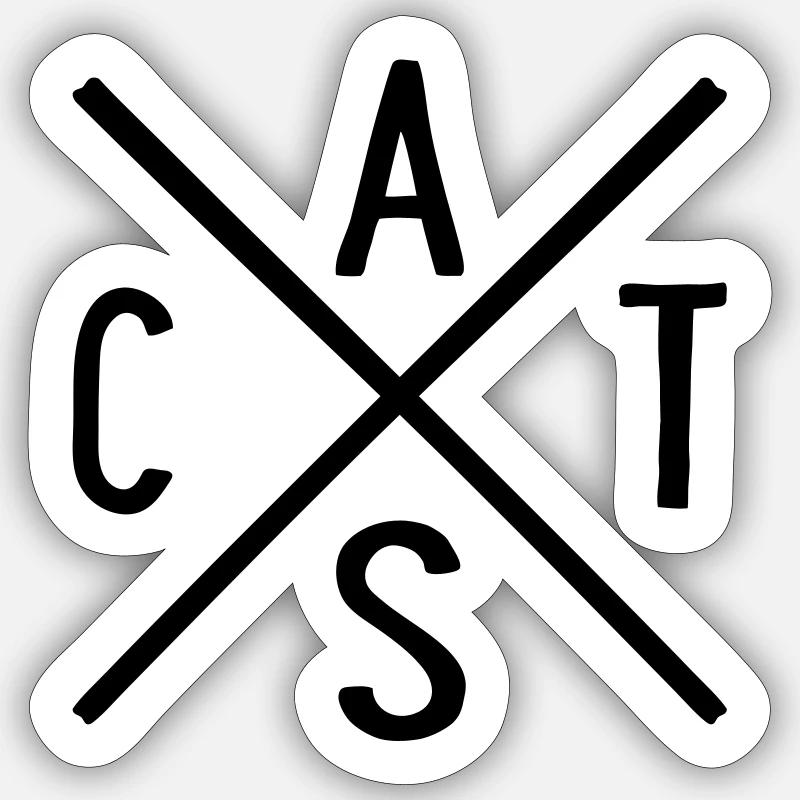 Katzen - Sticker Größe S (10 x 10 cm) - Mattweiß