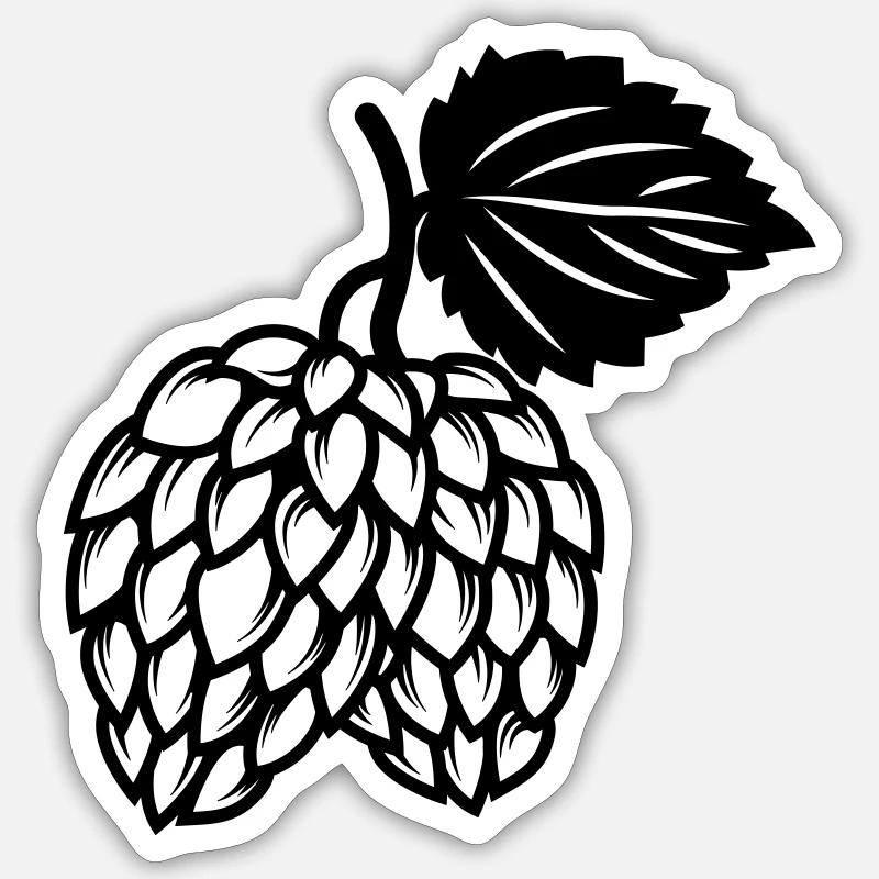 hops icon brewery - Sticker size S (10 x 10 cm) - white matte