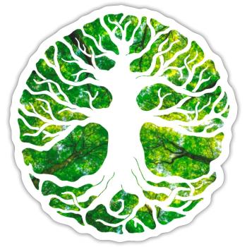 Yggdrasil von Svehen - Sticker Größe S (10 x 10 cm) - Mattweiß - Vorne