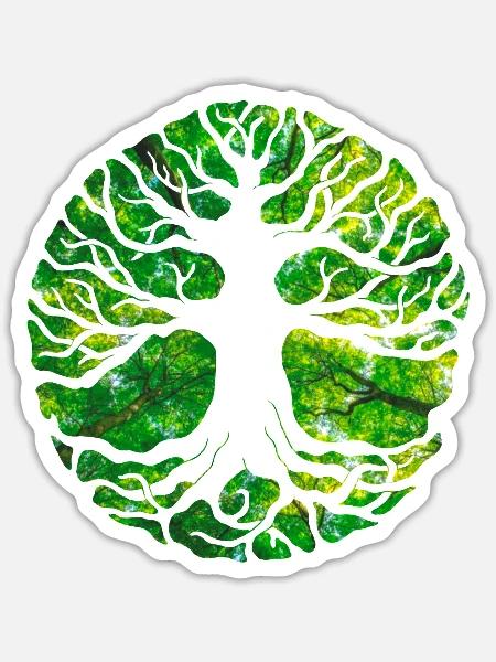 Yggdrasil von Svehen - Sticker Größe S (10 x 10 cm) - Mattweiß