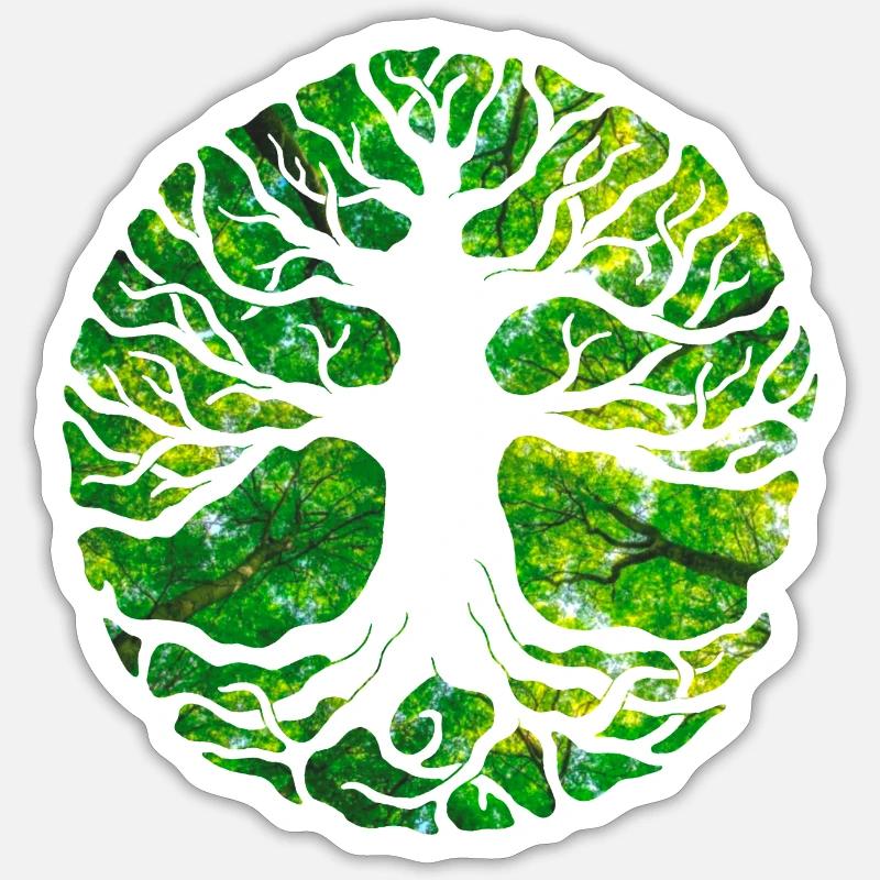 Yggdrasil by Svehen - Sticker taille S (10 x 10 cm) - blanc mat