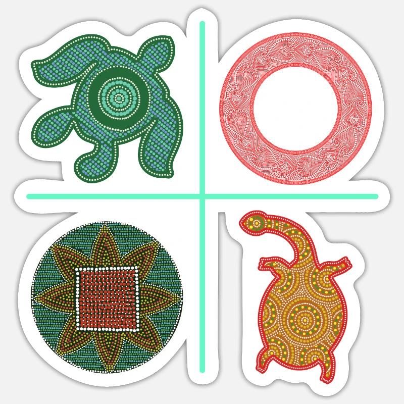 Aboriginal Australian Art - 4 Elements Sticker size S (10 x 10 cm)