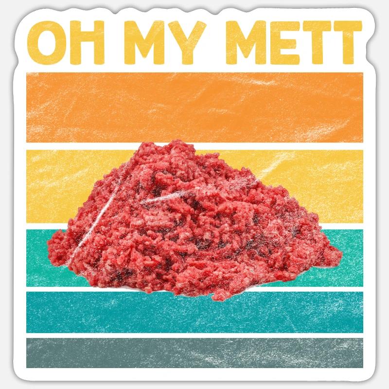 Mett Hackepeter Fleisch Sticker Größe S (10 x 10 cm)