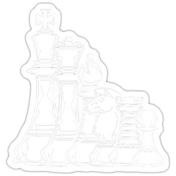 Schach - Sticker Größe S (10 x 10 cm) - Mattweiß - Vorne