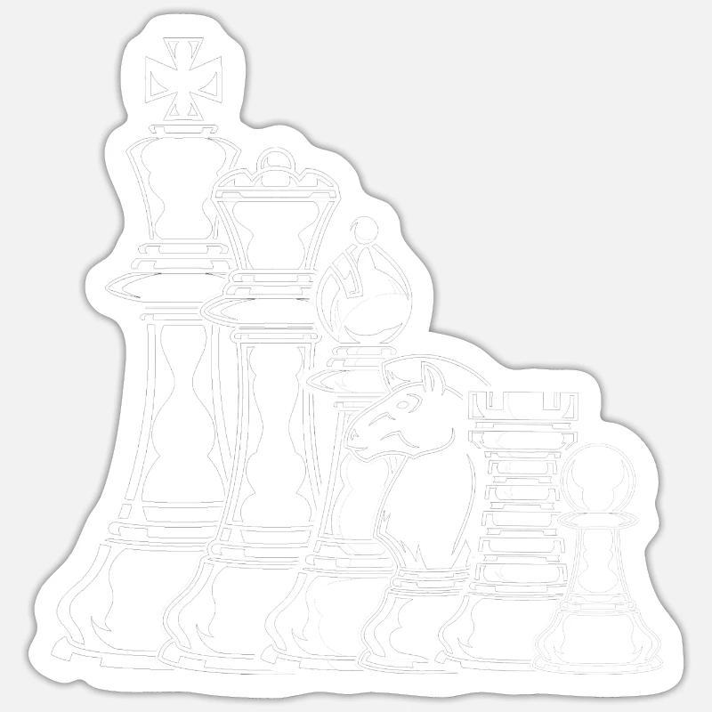 szachy - Naklejka rozmiar S (10 x 10 cm) - biały matowy