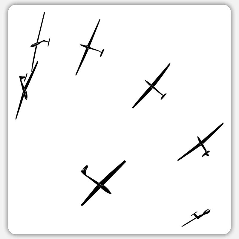looping planeur - Sticker taille S (10 x 10 cm) - blanc mat