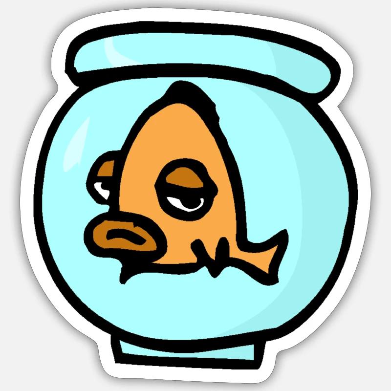 Bored fish Sticker size S (10 x 10 cm)