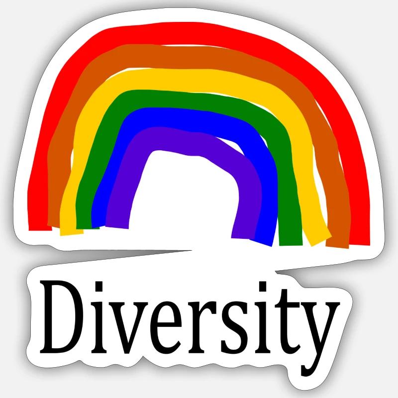 Rainbow diversité créative colorée Sticker taille S (10 x 10 cm)