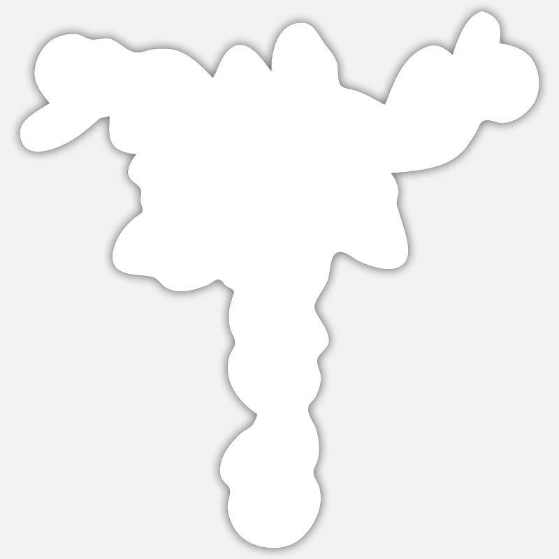 Conception de fleurs blanches Sticker taille S (10 x 10 cm)