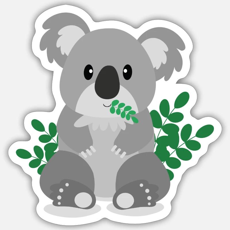 koala - Sticker taille S (10 x 10 cm) - blanc mat