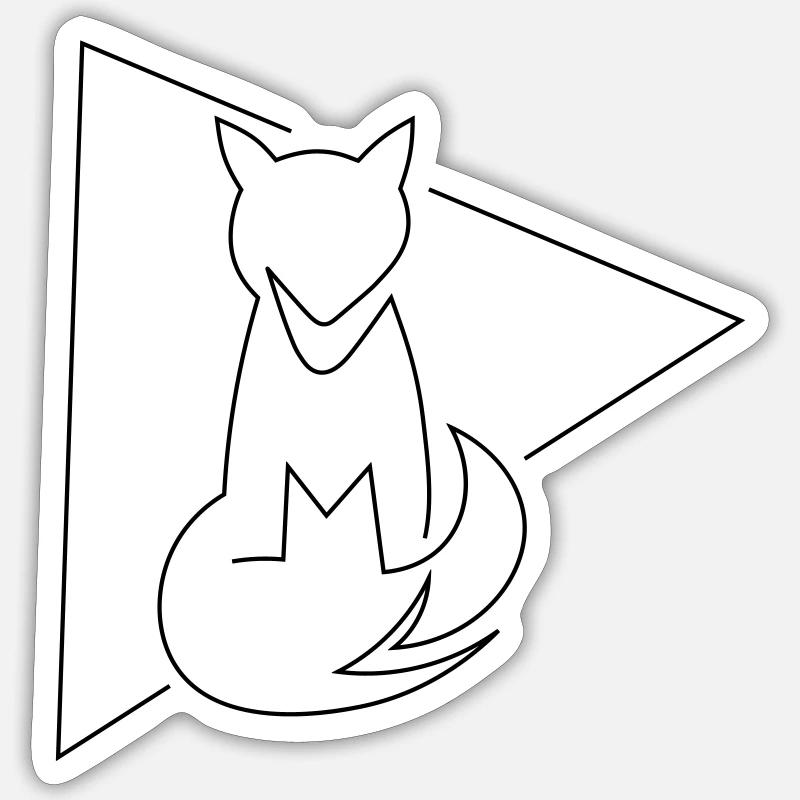 Fox Monoline - Sticker Größe S (10 x 10 cm) - Mattweiß