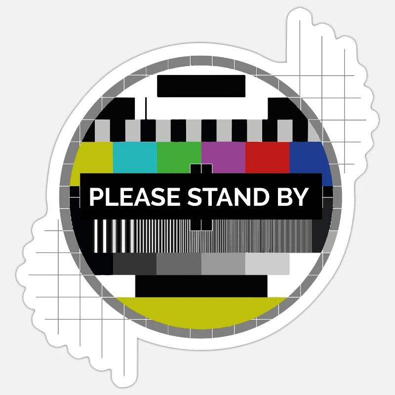 Testbild Please stand by Sticker Größe S (10 x 10 cm)