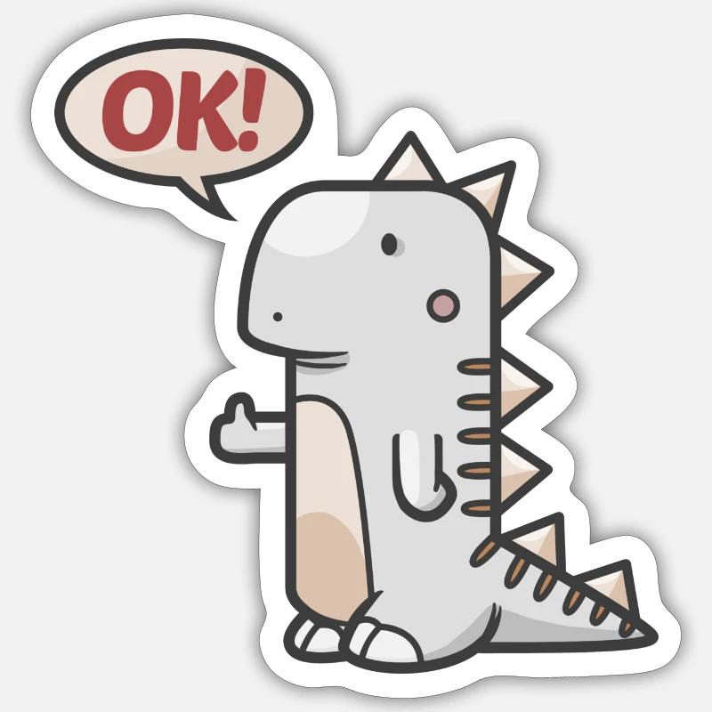 Dinosaurier - Sticker Größe S (10 x 10 cm) - Mattweiß