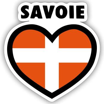 Coeur Savoie - vectoriel - Sticker taille S (10 x 10 cm) - blanc mat - Devant