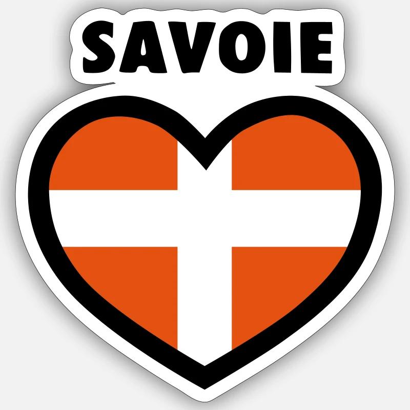 Herz Savoyen - Vectoral - Sticker Größe S (10 x 10 cm) - Mattweiß