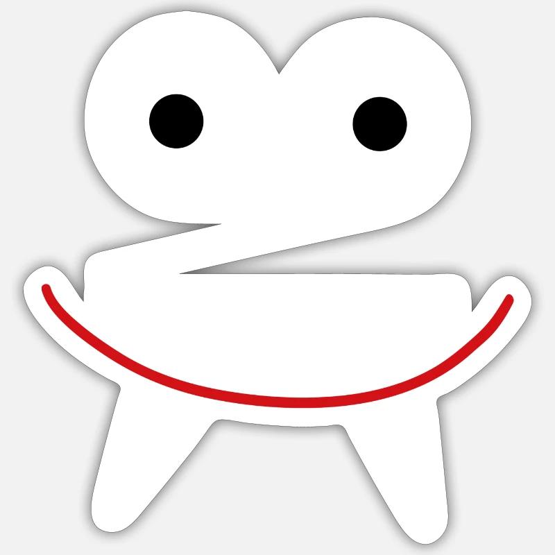Drôle de vampire bouche rouge Sticker taille S (10 x 10 cm)