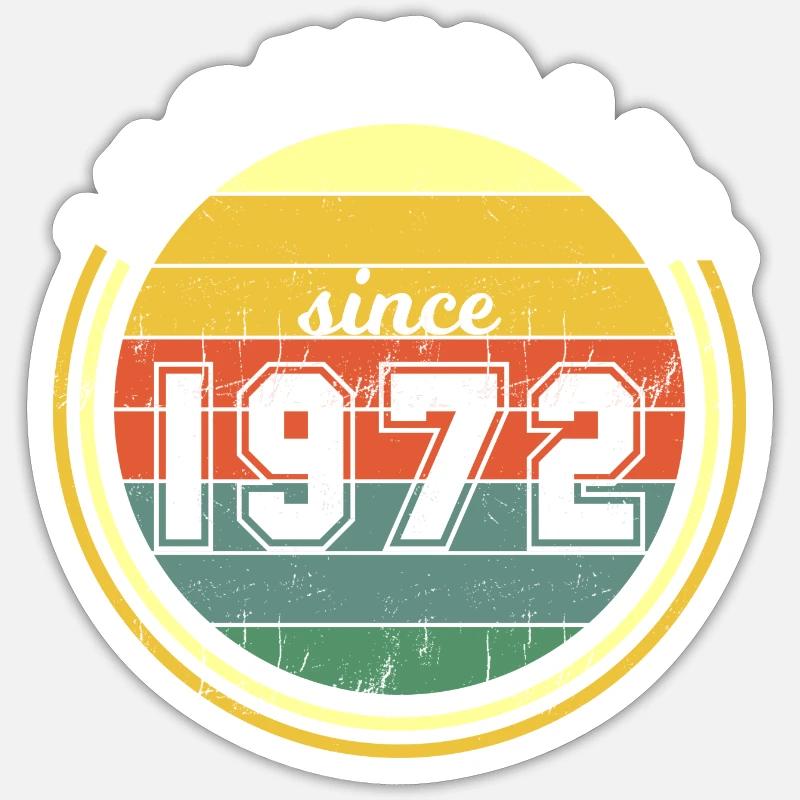 Vintage Legendary since 1972 Geburtstag Retro - Sticker Größe S (10 x 10 cm) - Mattweiß