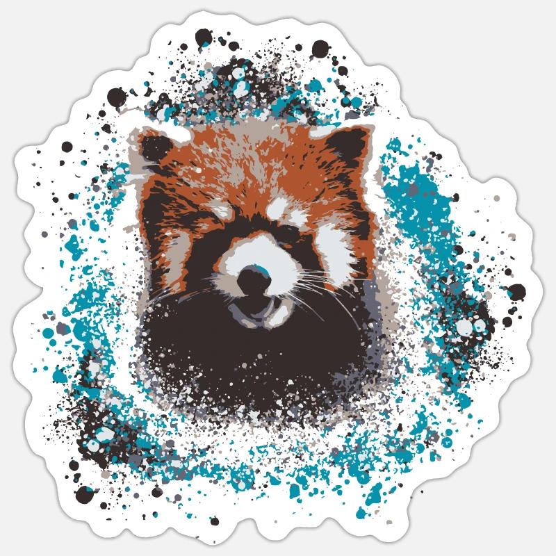 Roter panda ,Graffiti, Malerei,pandabär, bär, rot Sticker Größe S (10 x 10 cm)