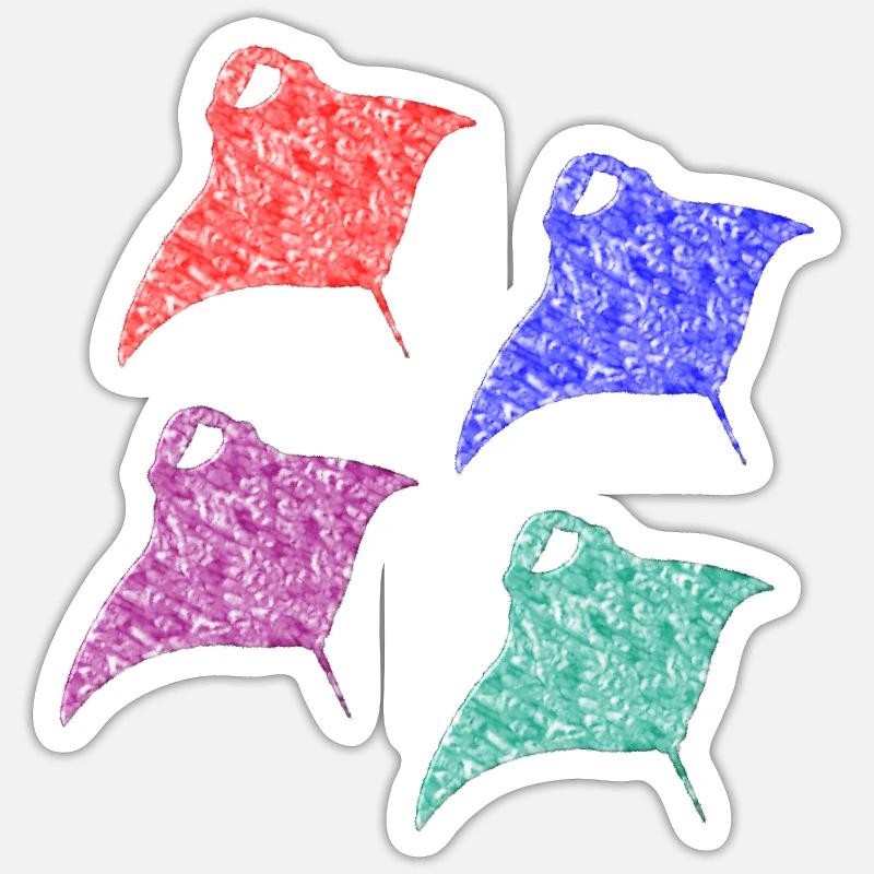 Rays Manta - Sticker size S (10 x 10 cm) - white matte