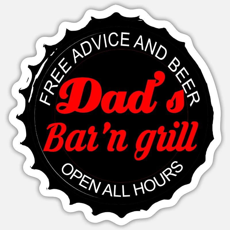 Bar papas - Sticker taille S (10 x 10 cm) - blanc mat