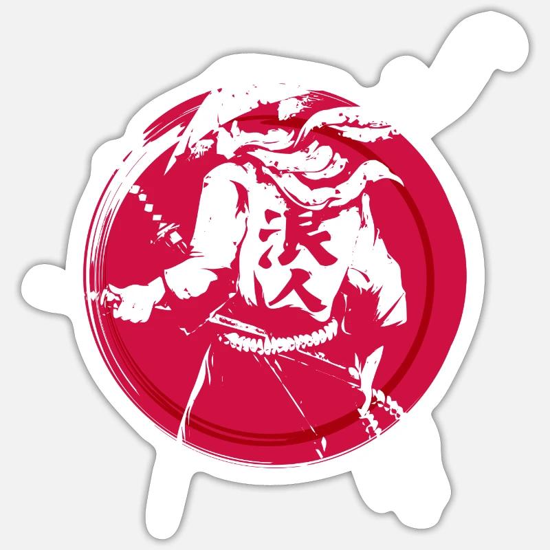 Samurai Kämpfer Sticker Größe S (10 x 10 cm)