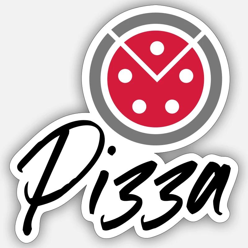 Pizza - Sticker taille S (10 x 10 cm) - blanc mat