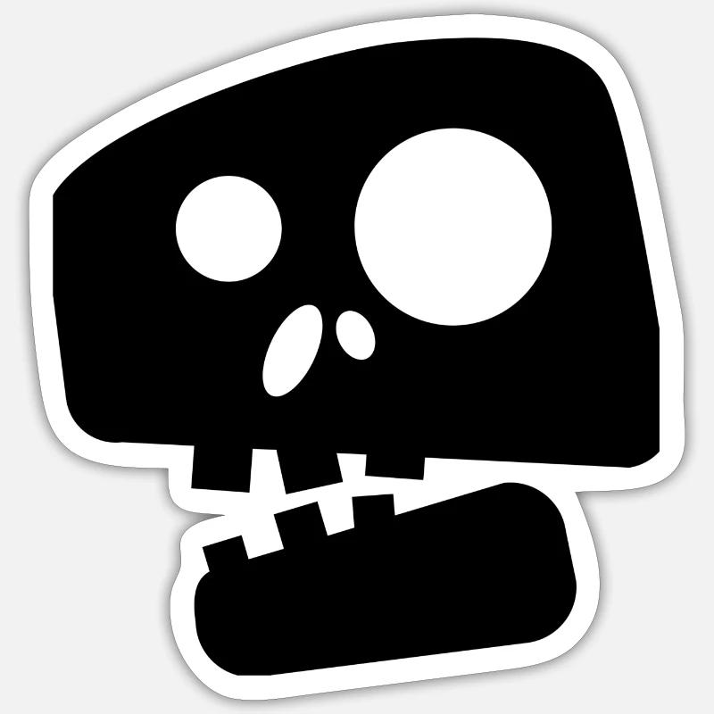 Funny skull - Sticker size S (10 x 10 cm) - white matte
