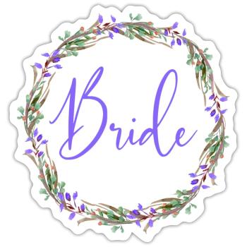 Flowers Wreath Rustic Team Bride 1 - Sticker size S (10 x 10 cm) - white matte - Front