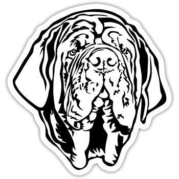 Mastino Napoletano Tête - Sticker taille S (10 x 10 cm) - blanc mat - Devant