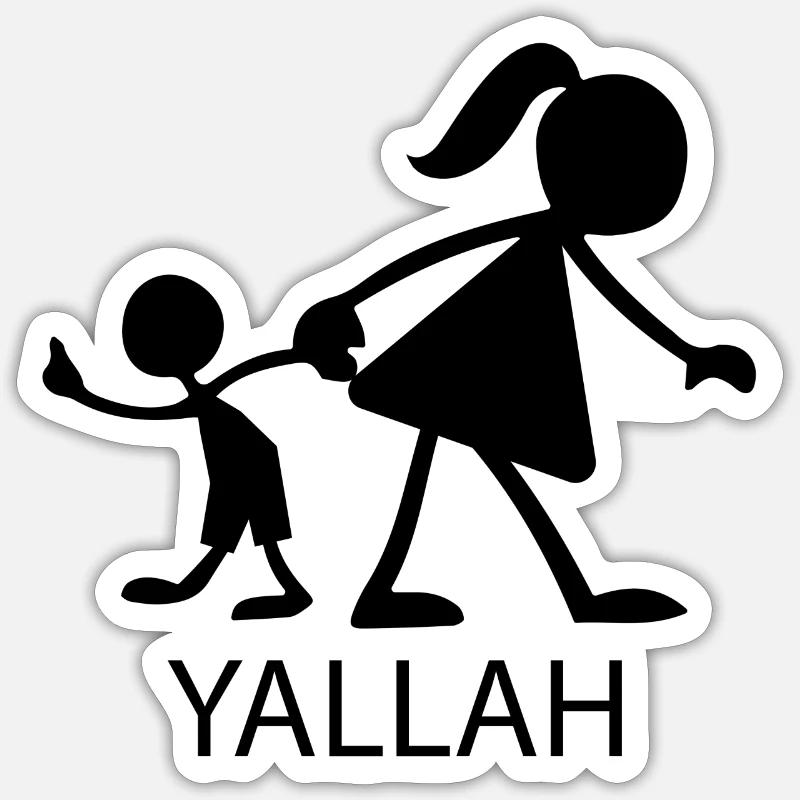 Yallah - Lets go - Sticker size S (10 x 10 cm) - white matte