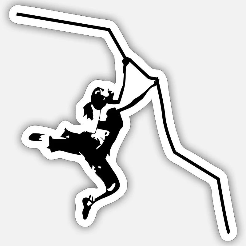 Frau in der Wand - Sticker Größe S (10 x 10 cm) - Mattweiß