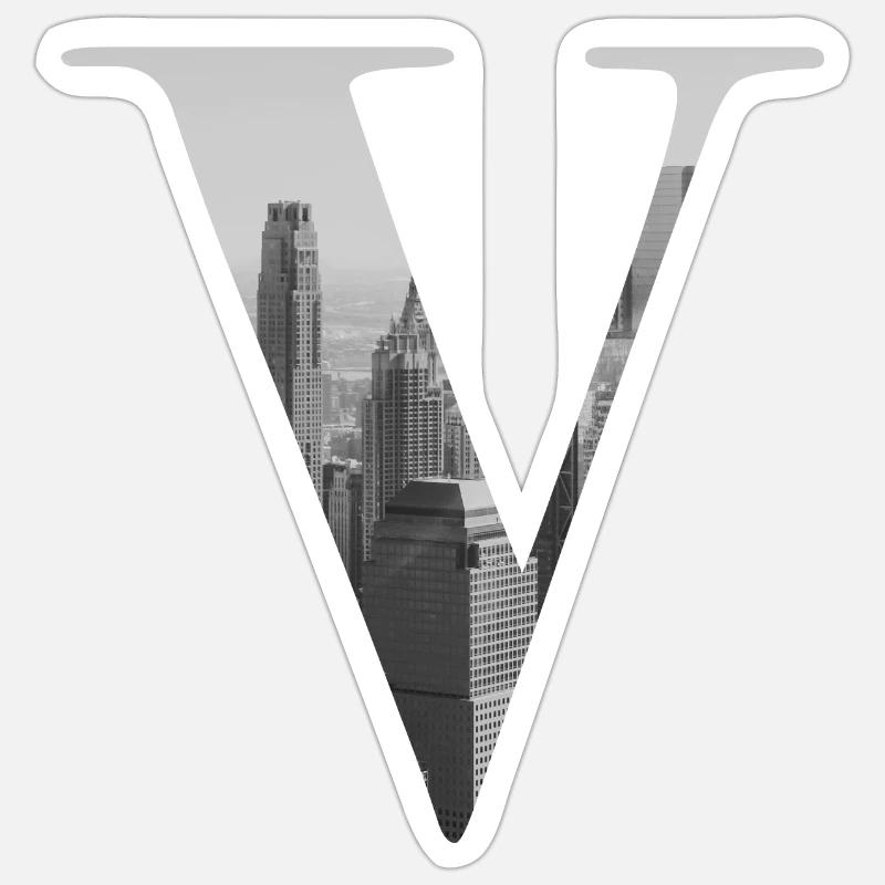 Lettre V de New York - Sticker taille S (10 x 10 cm) - blanc mat