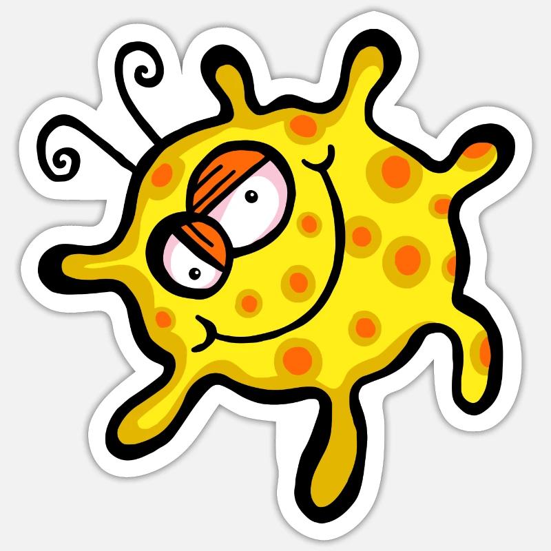 Happy Microscopic Virus Pathogen - Sticker size S (10 x 10 cm) - white matte