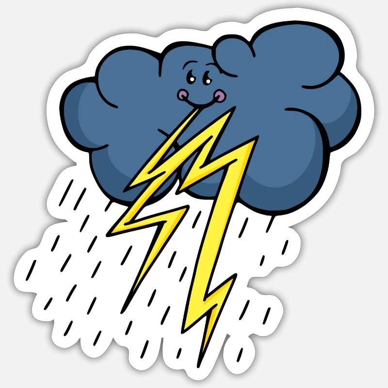 Thunderbolt - Sticker size S (10 x 10 cm) - white matte