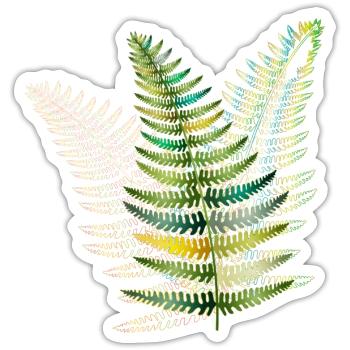 Filigrane Farnblätter - Sticker Größe S (10 x 10 cm) - Mattweiß - Vorne