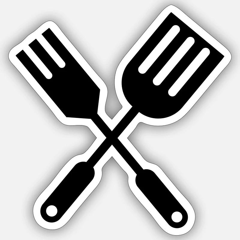 BBQ kitchen cutlery Sticker size S (10 x 10 cm)
