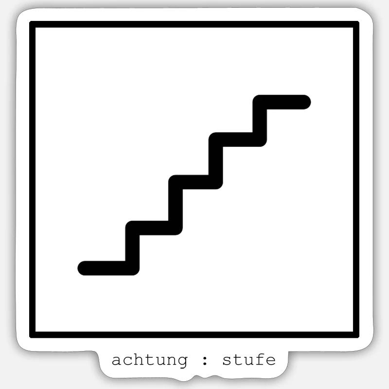 watch out step - Sticker size S (10 x 10 cm) - white matte