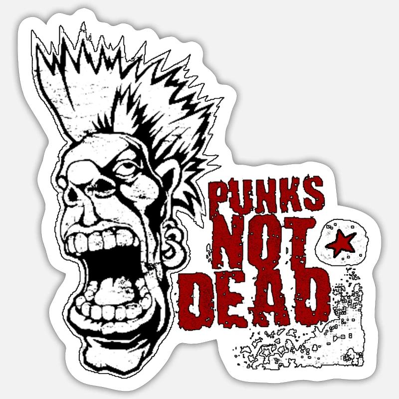 Punks not Dead - Sticker Größe S (10 x 10 cm) - Mattweiß