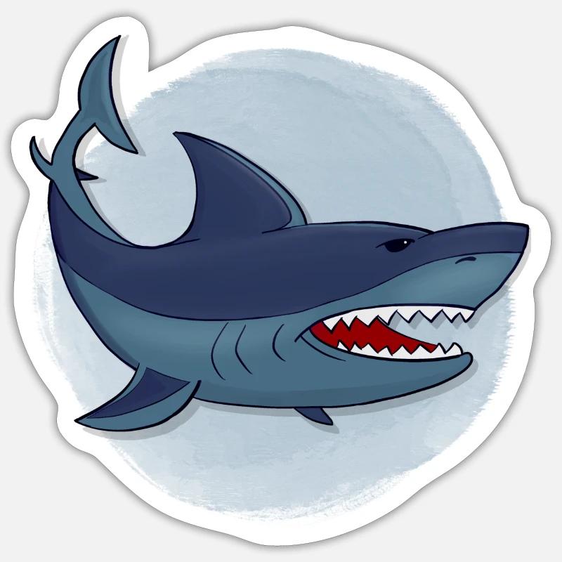 Shark - Sticker Größe S (10 x 10 cm) - Mattweiß