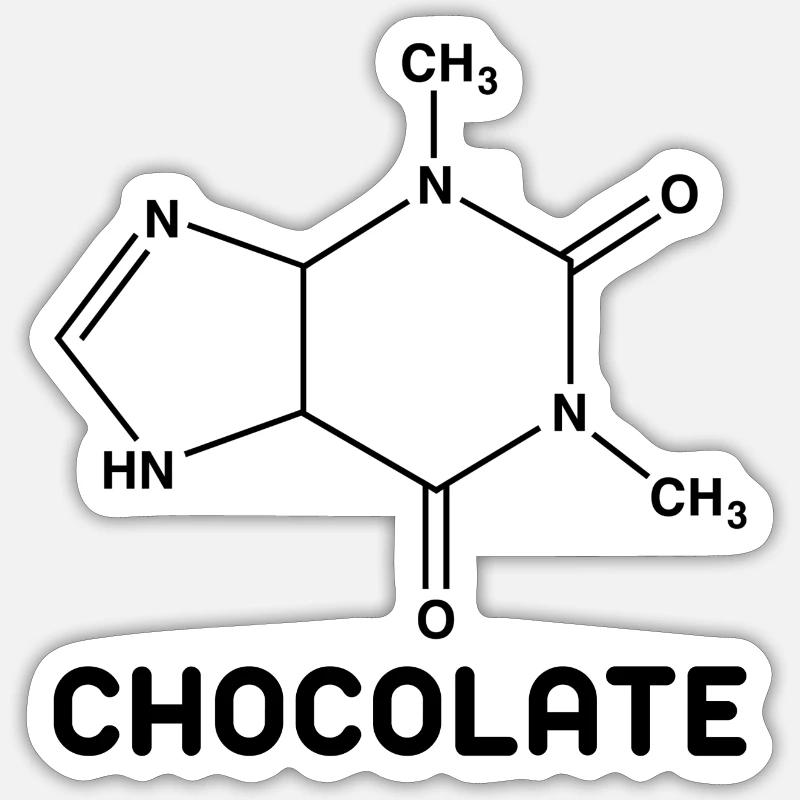 Molécule de chocolat - Sticker taille S (10 x 10 cm) - blanc mat