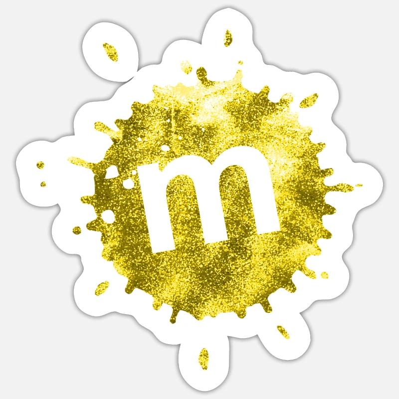 fleck gelb m - Sticker Größe S (10 x 10 cm) - Mattweiß