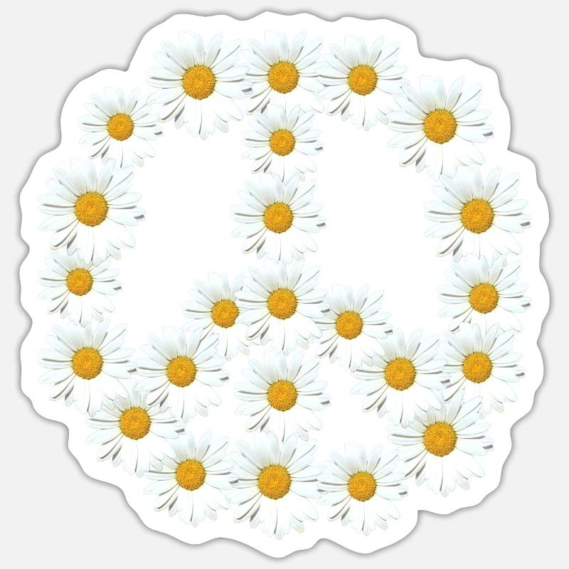 Der Friede blüht - Sticker Größe S (10 x 10 cm) - Mattweiß