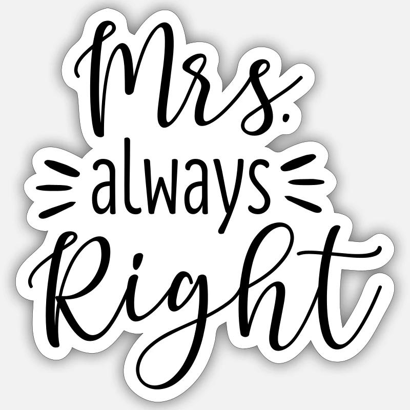 Mrs. Right Sticker Größe S (10 x 10 cm)