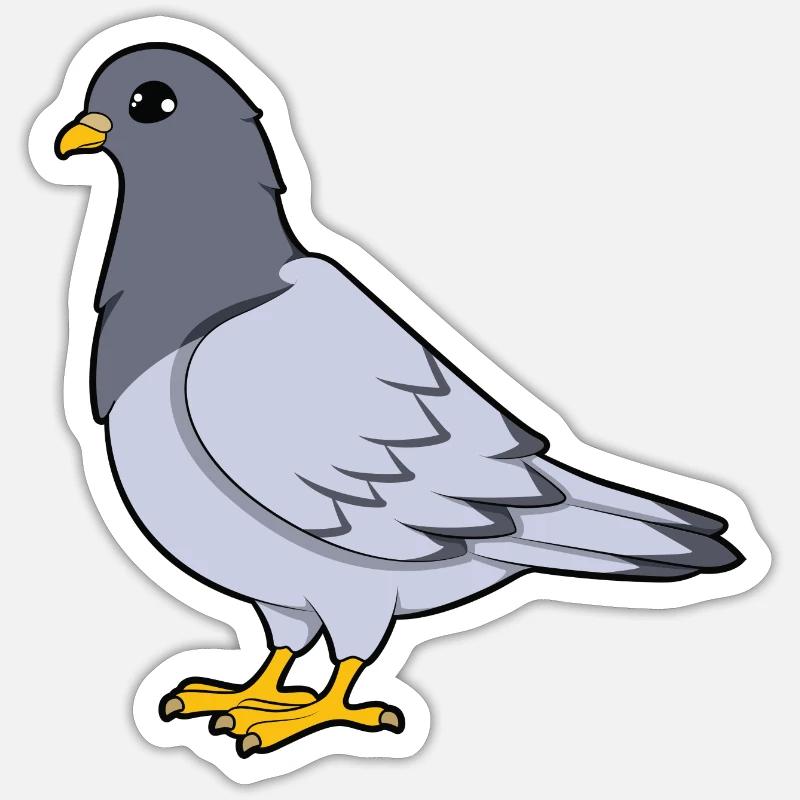 Taube - Sticker Größe S (10 x 10 cm) - Mattweiß