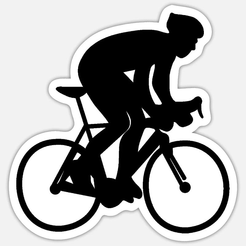 Vélo vélo vélo de course - Sticker taille S (10 x 10 cm) - blanc mat