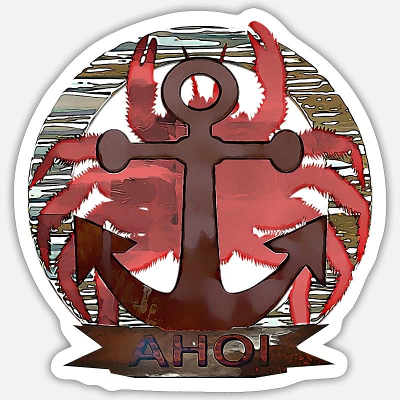 Maritim Krabbe - Sticker Größe S (10 x 10 cm) - Mattweiß
