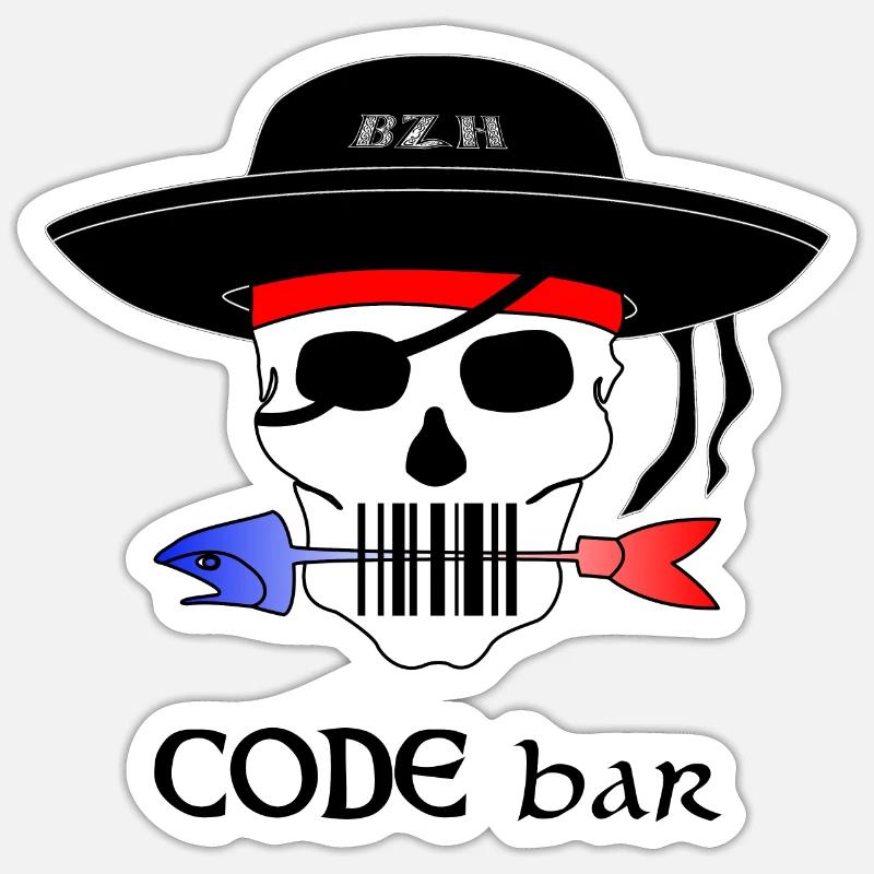 Code Bar couleur - Sticker taille S (10 x 10 cm) - blanc mat