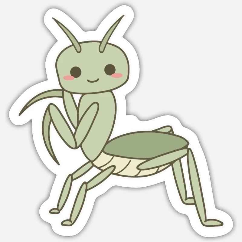 Gottesanbeterin - Sticker Größe S (10 x 10 cm) - Mattweiß