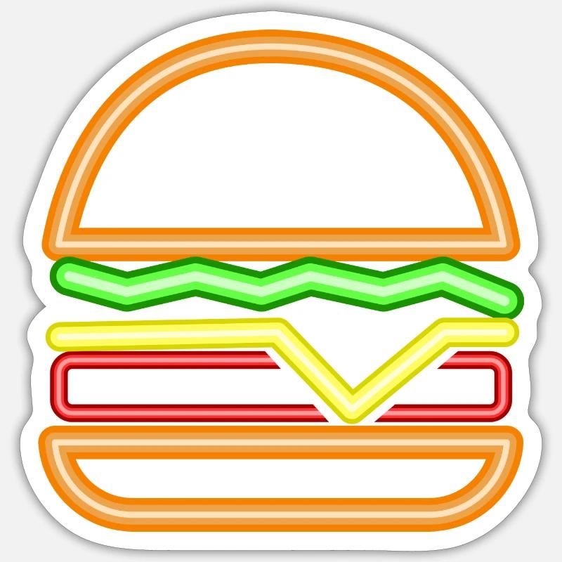 Neon Burger Sticker size S (10 x 10 cm)