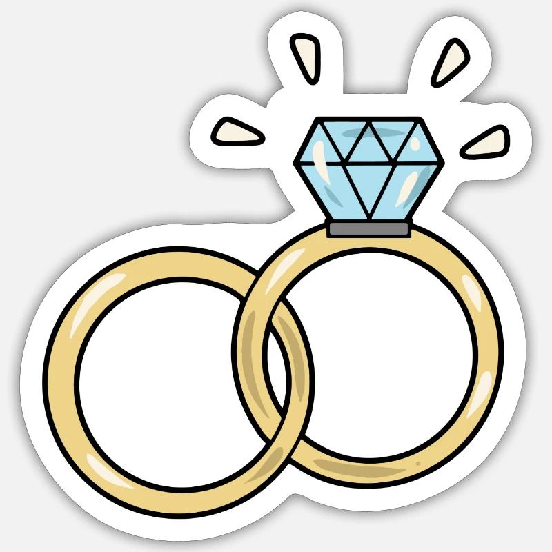 Wedding ring Sticker size S (10 x 10 cm)
